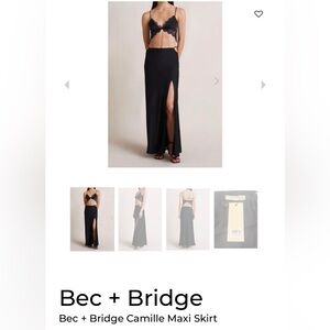 bec + bridge Camille Black Maxi Skirt